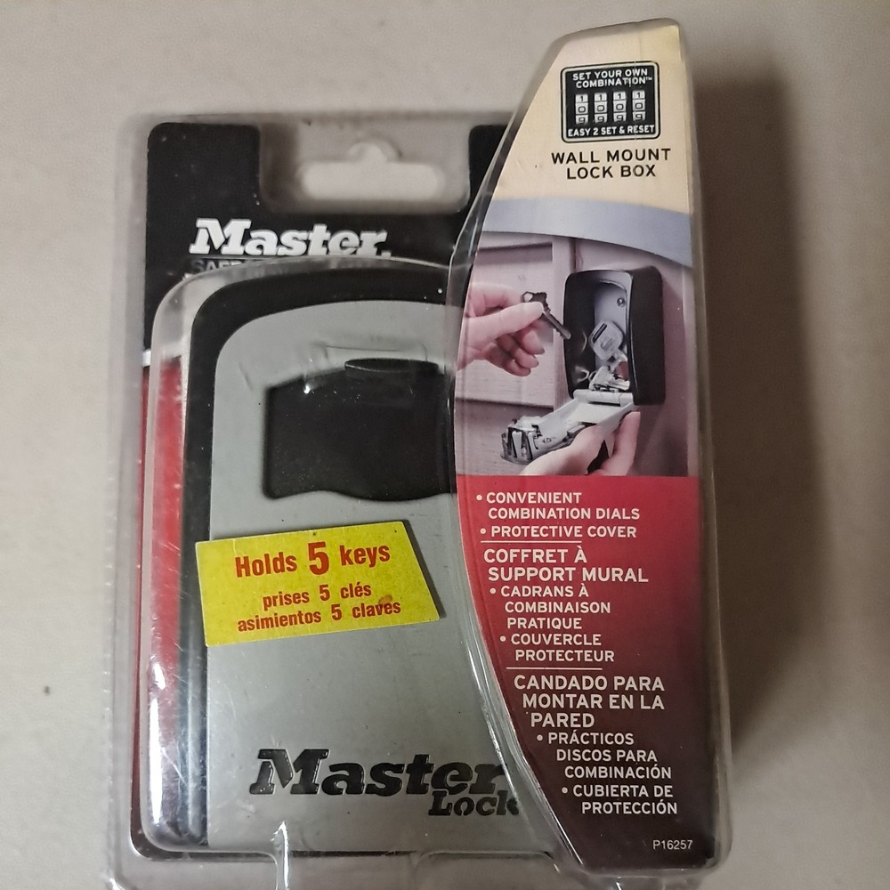 Master Lock 5401D Wall-Mount Lock Box Black /Gray w/ Keypad Combination
